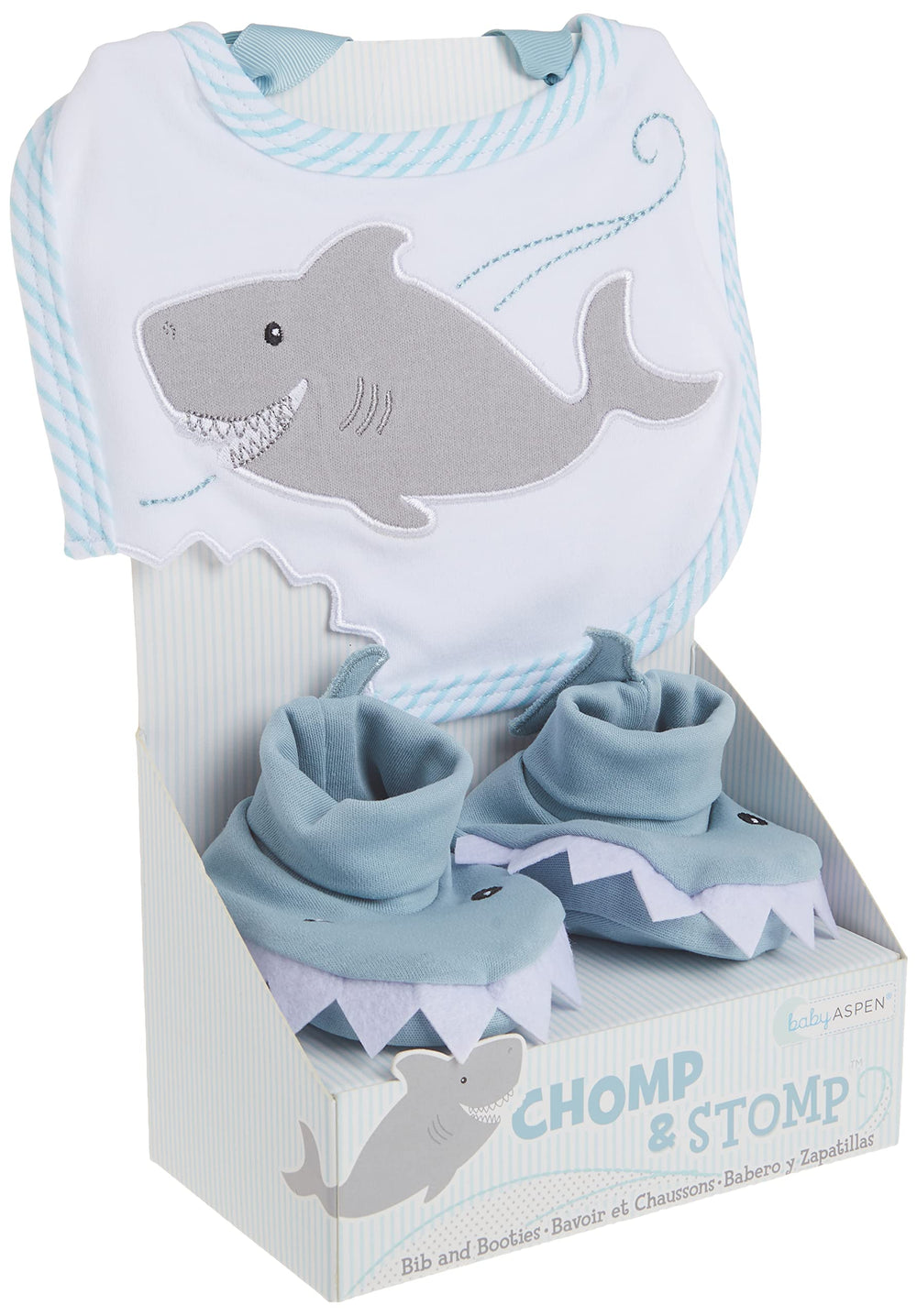 Baby Aspen Shark Week theme set enhances coastal nursery décor.