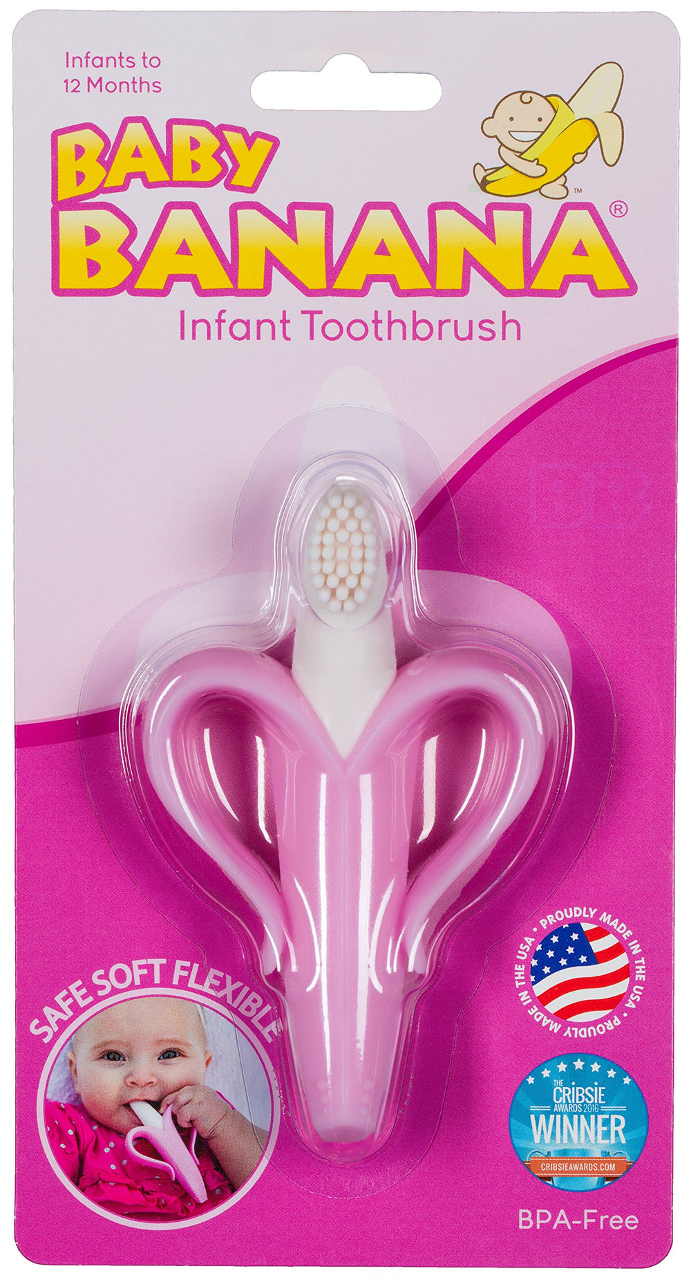 Baby Banana butter-soft bristles close-up showing gentle brushing action