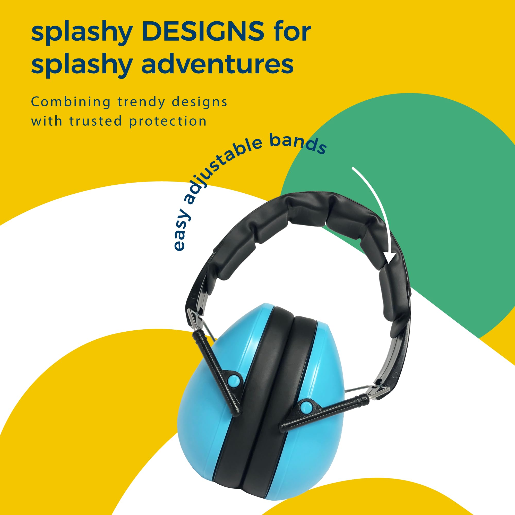 Baby Banz earmuffs worn by a child during play demonstrates secure fit.