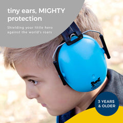 Baby Banz earmuffs side profile showing slim, low-profile design for comfort.