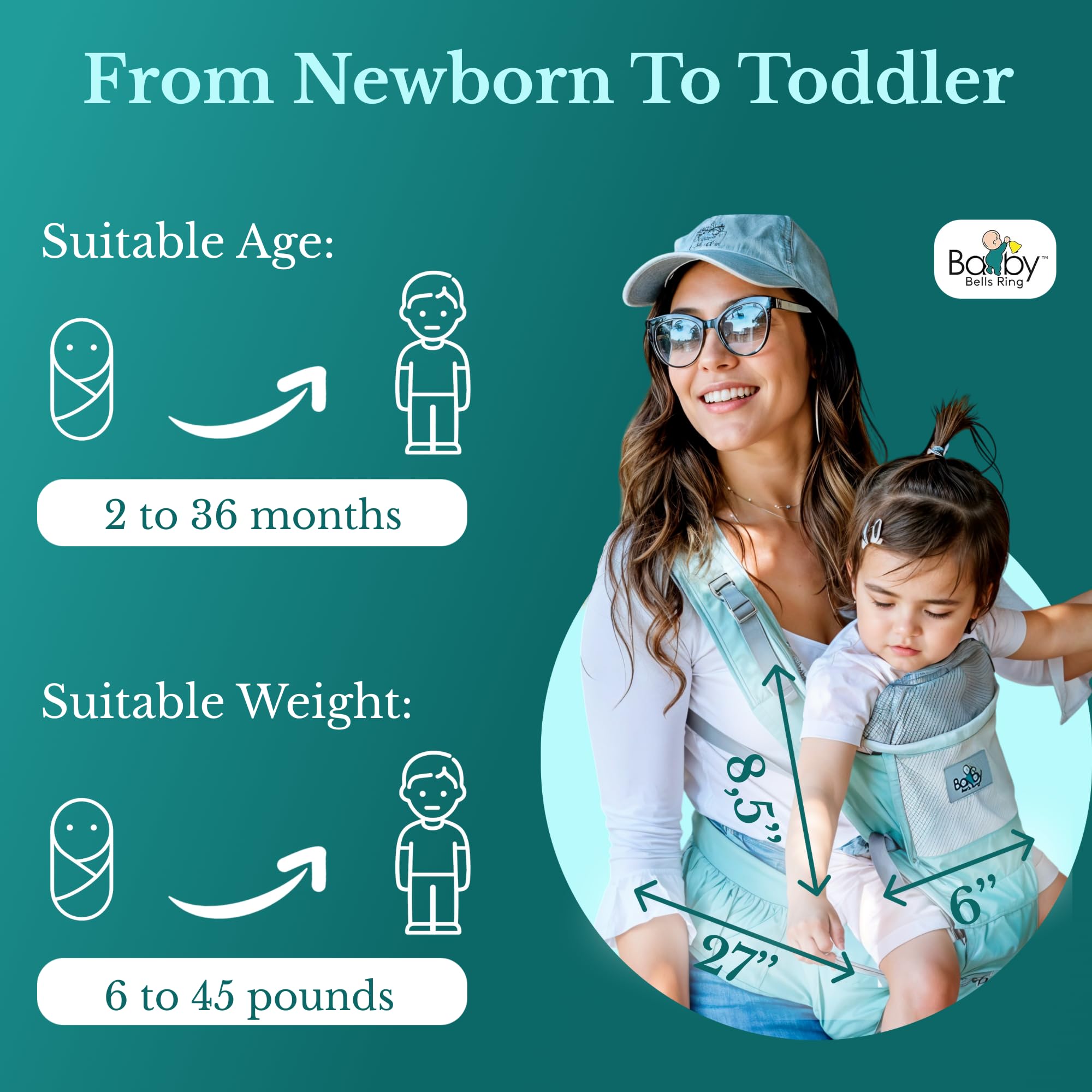 Adjustable waist promoting secure fit for parents of different sizes