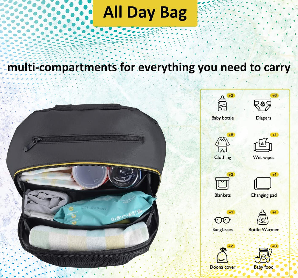 Doona-compatible hooks allow quick attach and detach for busy parents.