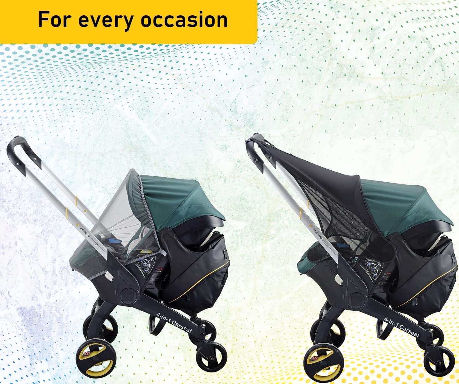 Baby & Beyond clip-on bag shown in park-use setting for convenient access