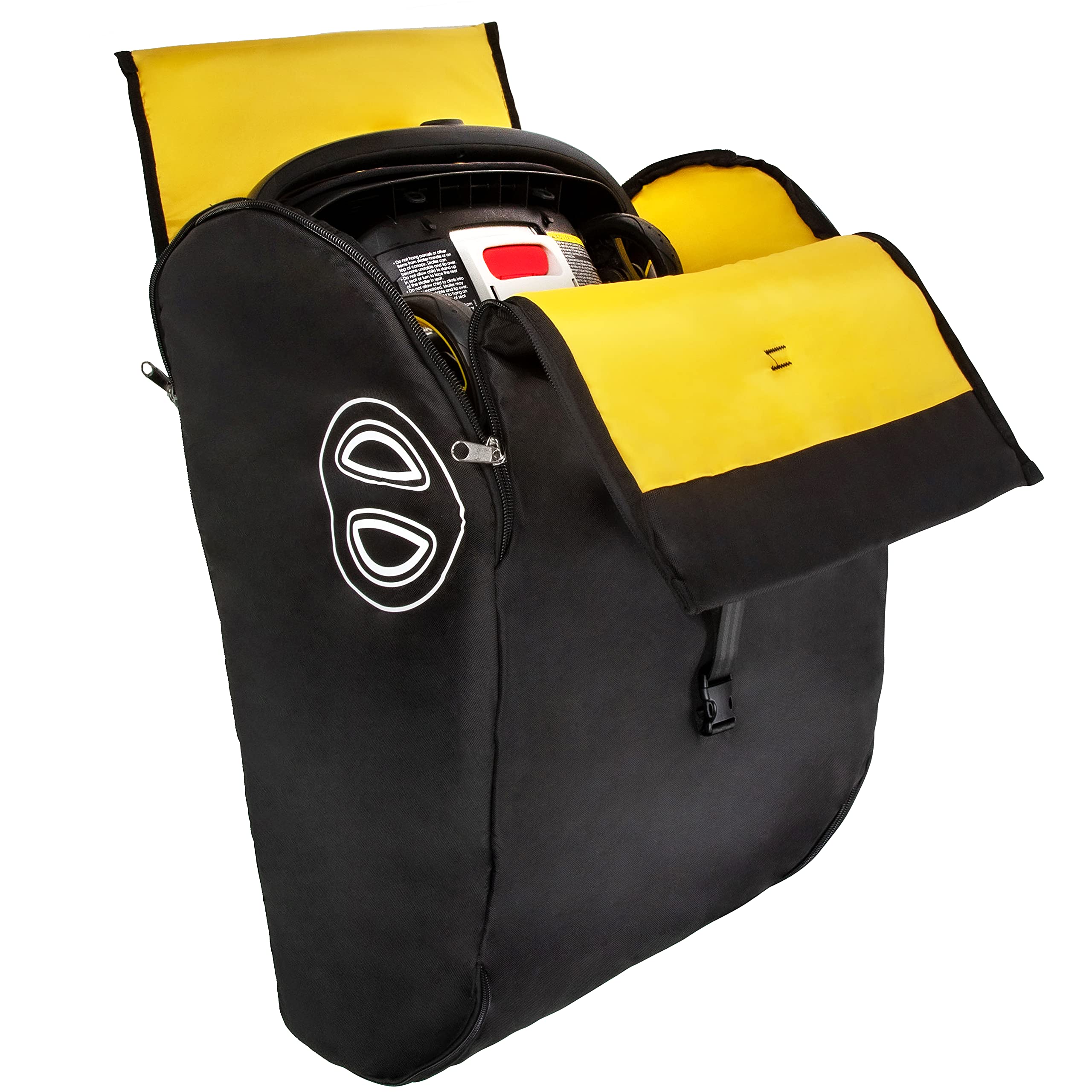 Baby & Beyond padded travel bag uses water-repellent ripstop fabric for protection.