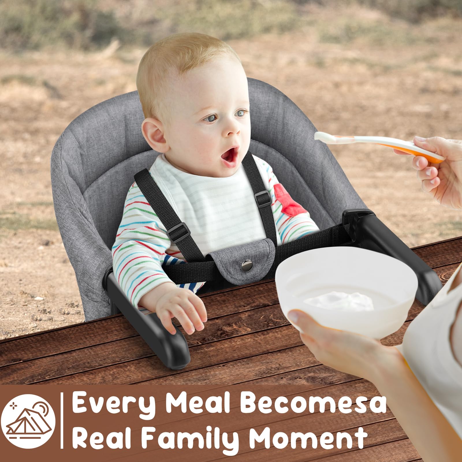Baby Bliss foldable design fits into the included storage bag for travel.