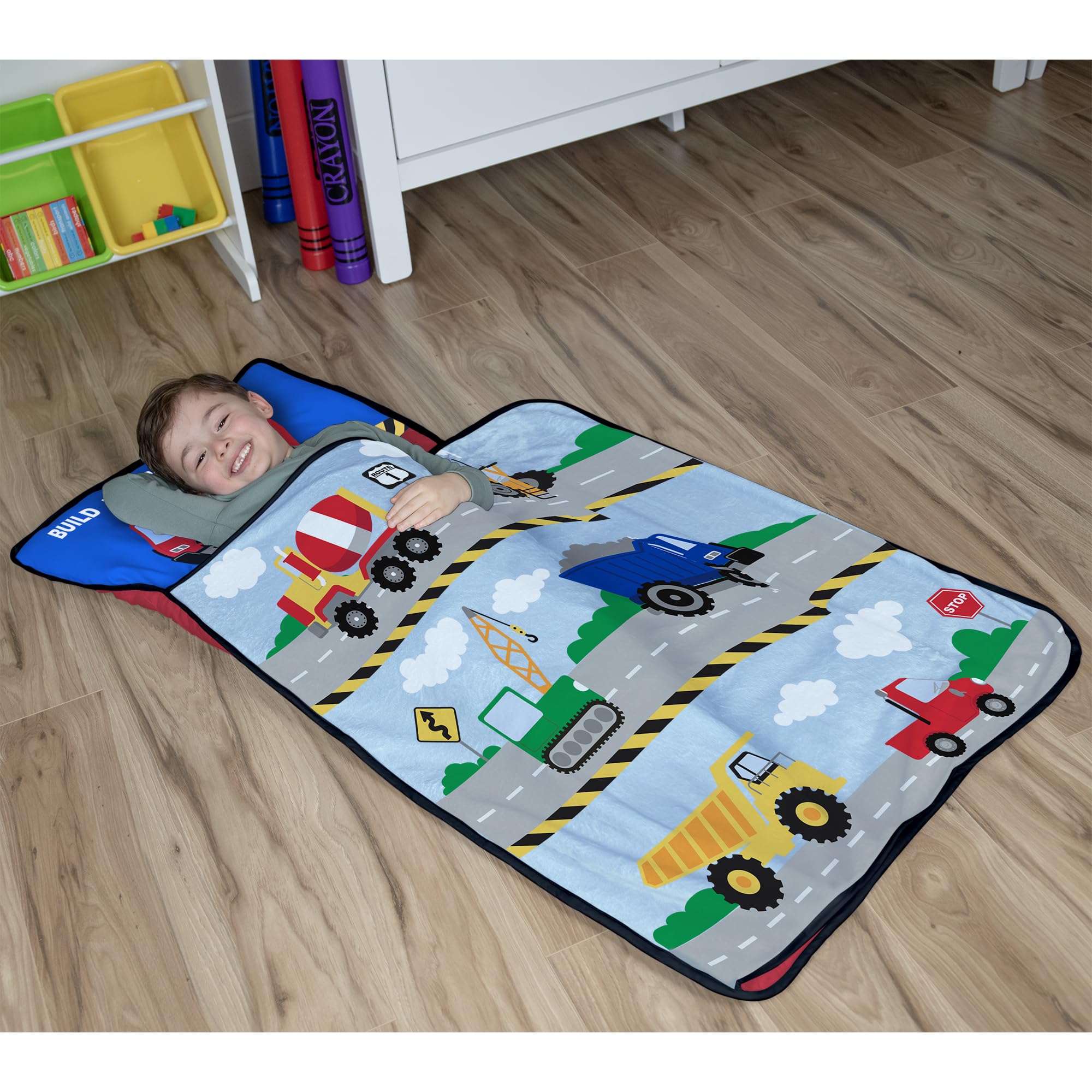 Baby Boom nap mat personalization tag helps identify each child's mat.