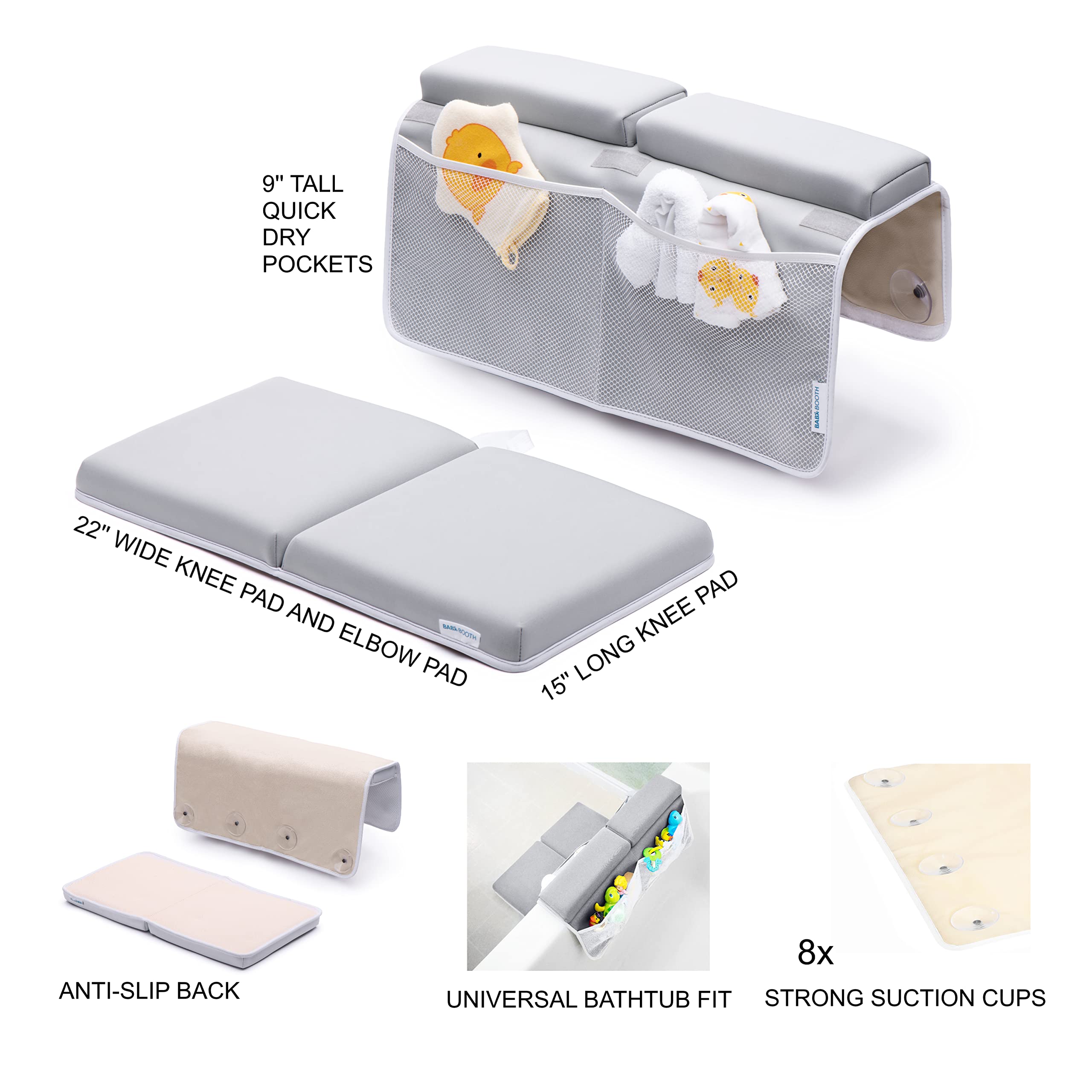 BABY BOOTH toy organizer kneeler for easy bath toy access