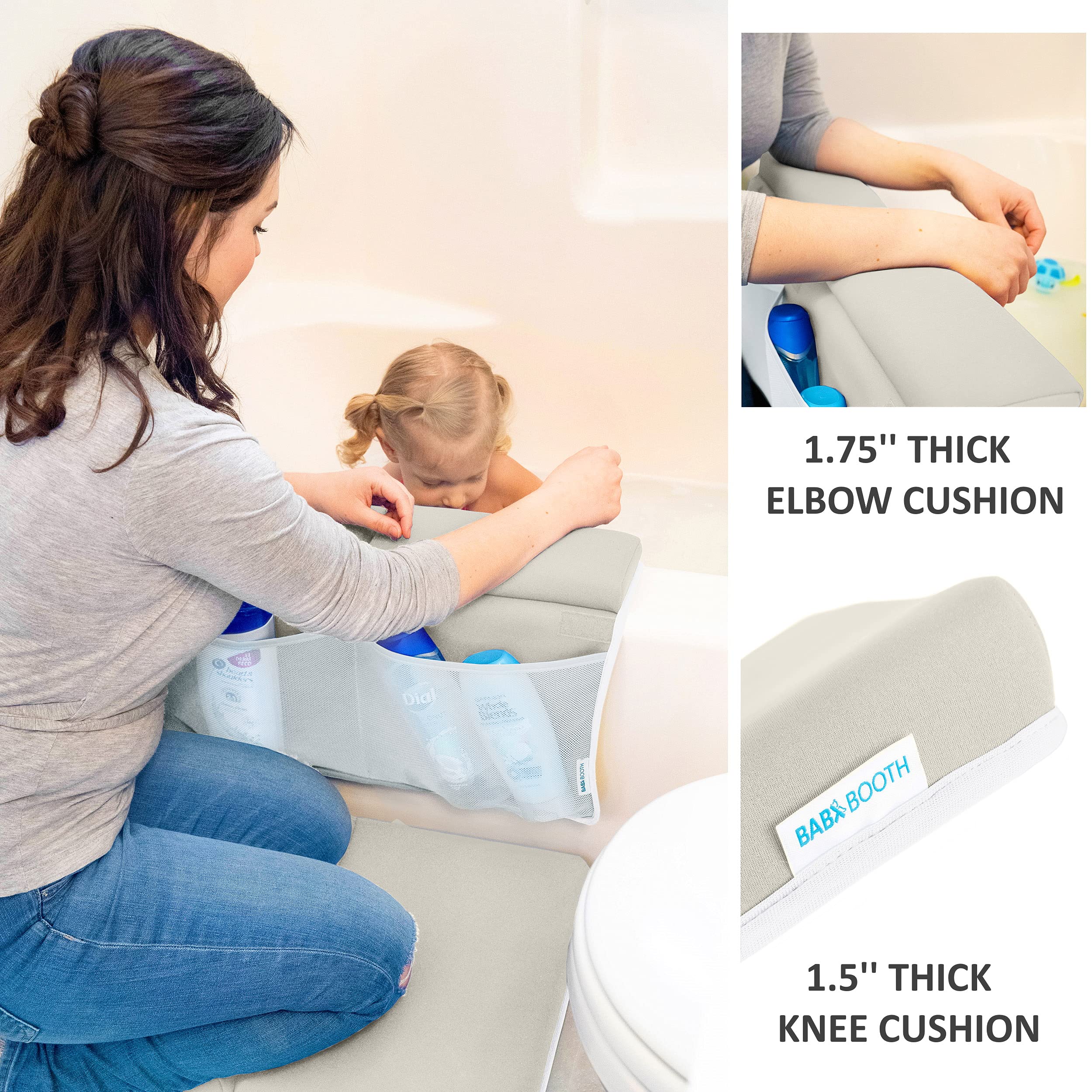 BABY BOOTH non-slip back prevents slipping on wet tub floors