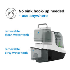 Baby Brezza Bottle Washer Pro removable-water-tanks illustrate mess-free setup