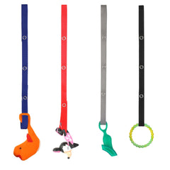 Baby Buddy Secure-A-Toy stroller attachment keeps toys within reach.