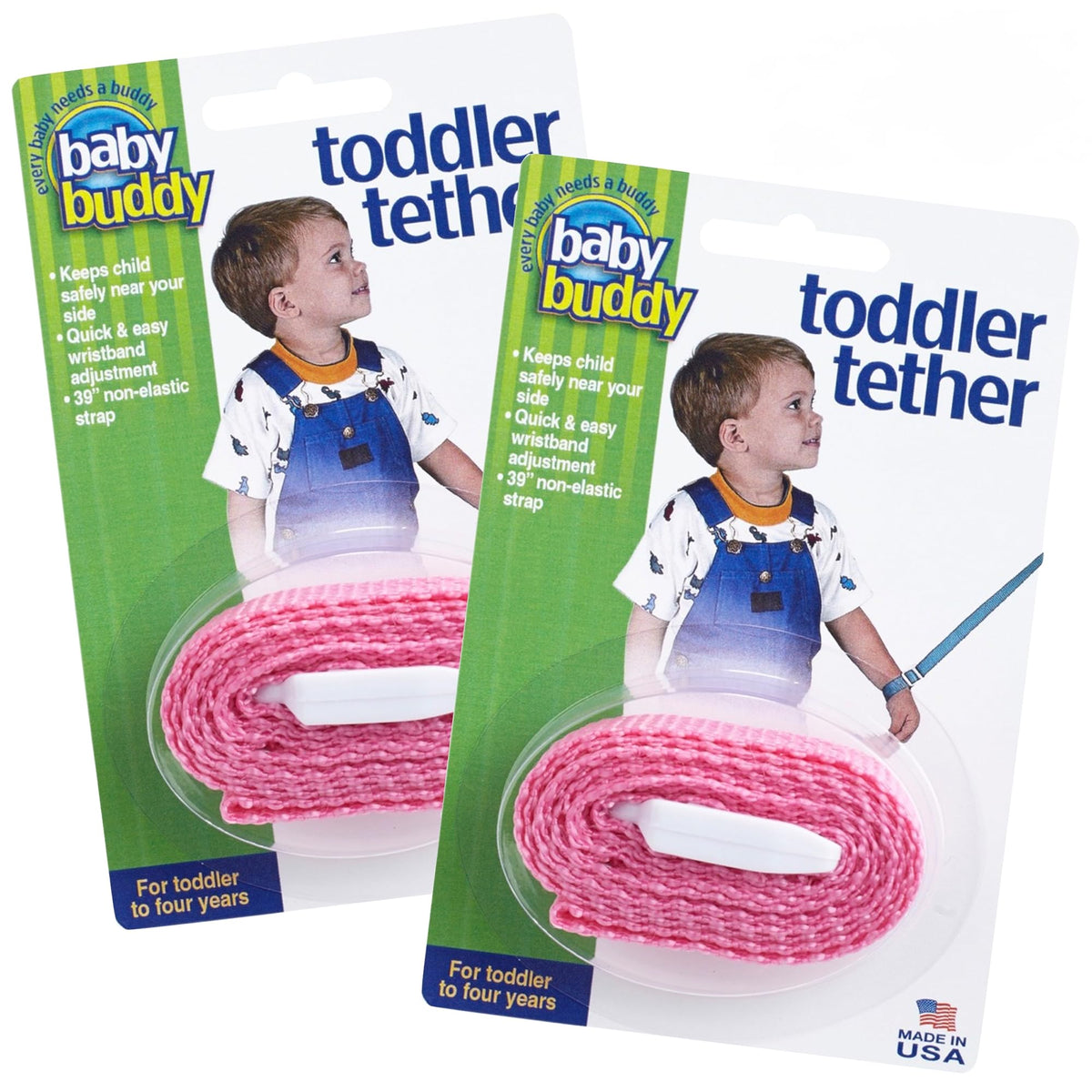 Baby Buddy Toddler Tether pink wristband demonstrates secure grip for calm outings