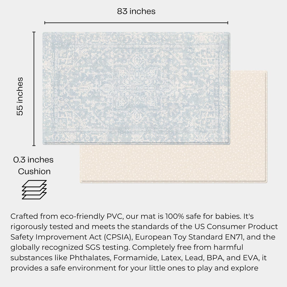 Baby Care Foldable Mat Sea Petals Gray cushiony surface cushions small tumbles.