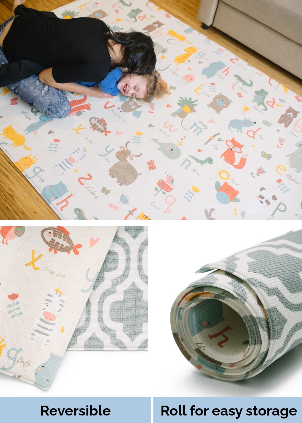 Baby Care Play Mat waterproof surface allows wipes for fast tidy-ups