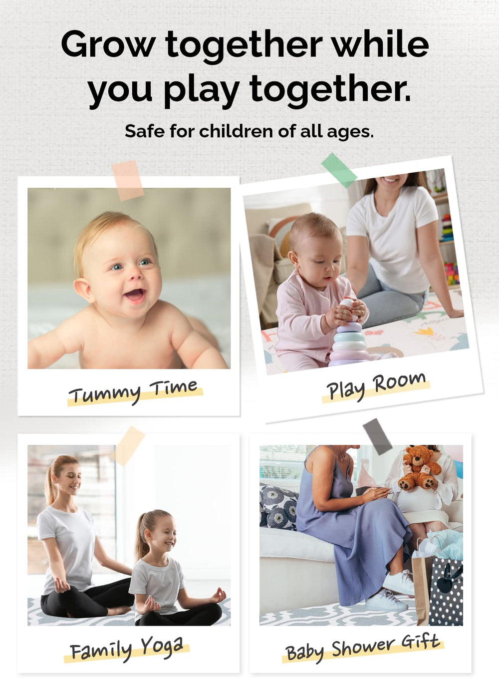 Baby Care Play Mat two-sided design offers different looks for rooms