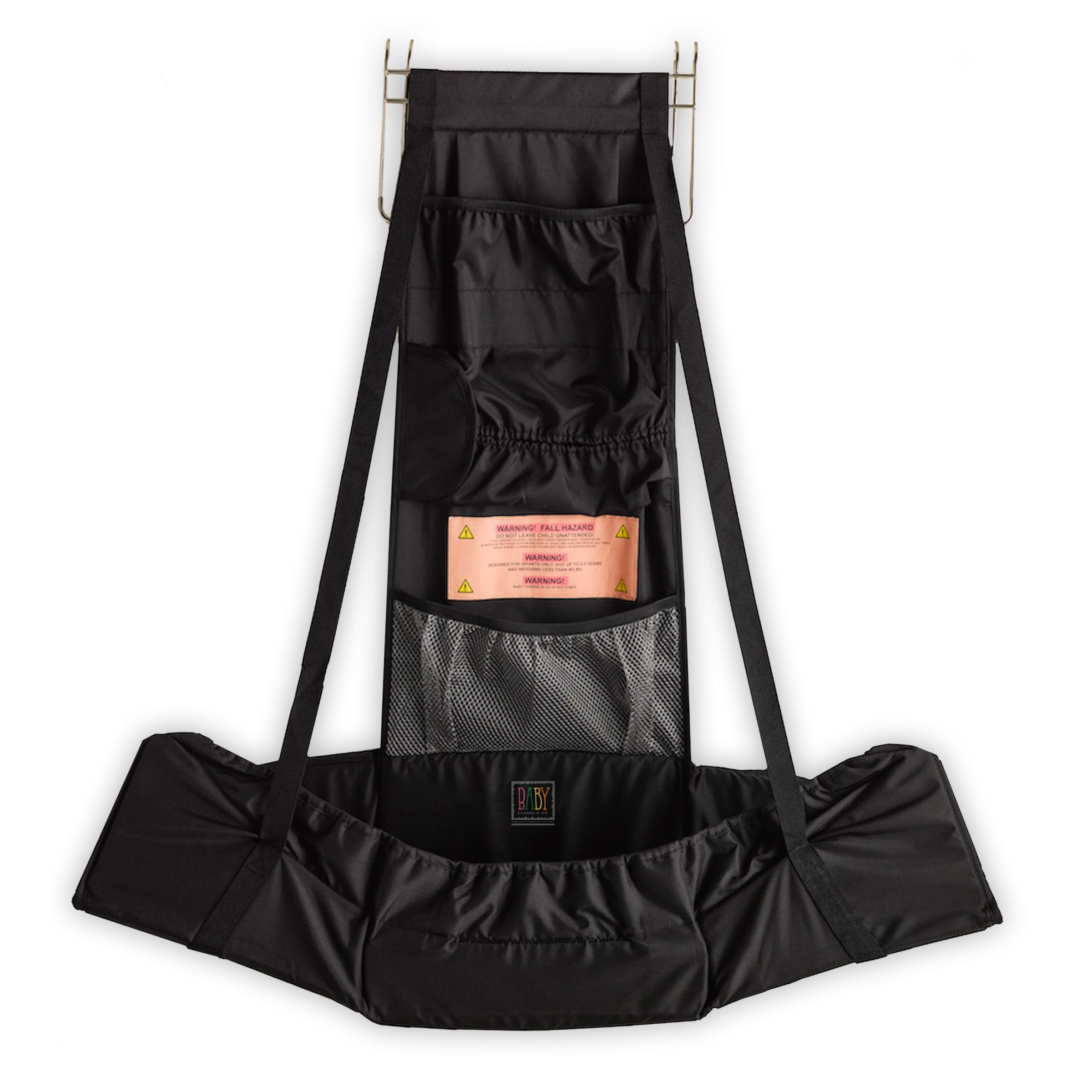 Baby Change-N-Go front-view open shows private on-the-go diapering surface.