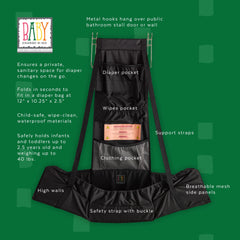 Baby Change-N-Go folded compact design fits in a bag for easy travel