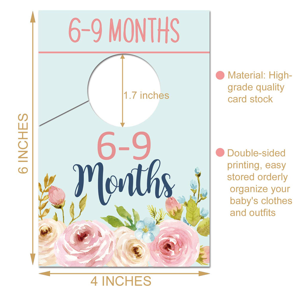 Baby Closet Size Dividers Floral arranged in a nursery closet for quick age-based outfit retrieval.