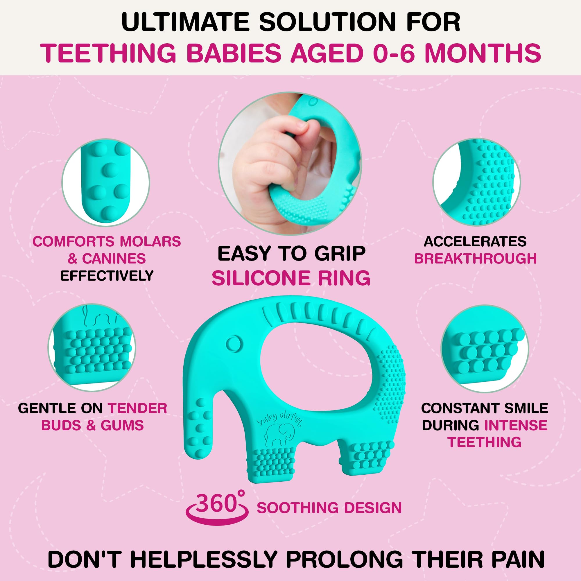 Baby Elefun pediatric dentist-approved design supports safe teething and healthy oral habits