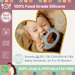 Baby Elefun teether warm-relief close-up illustrates comforting warmth therapy