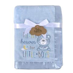 Baby Essentials 30x40 fleece blanket blue folded for cozy naps and nursery decor