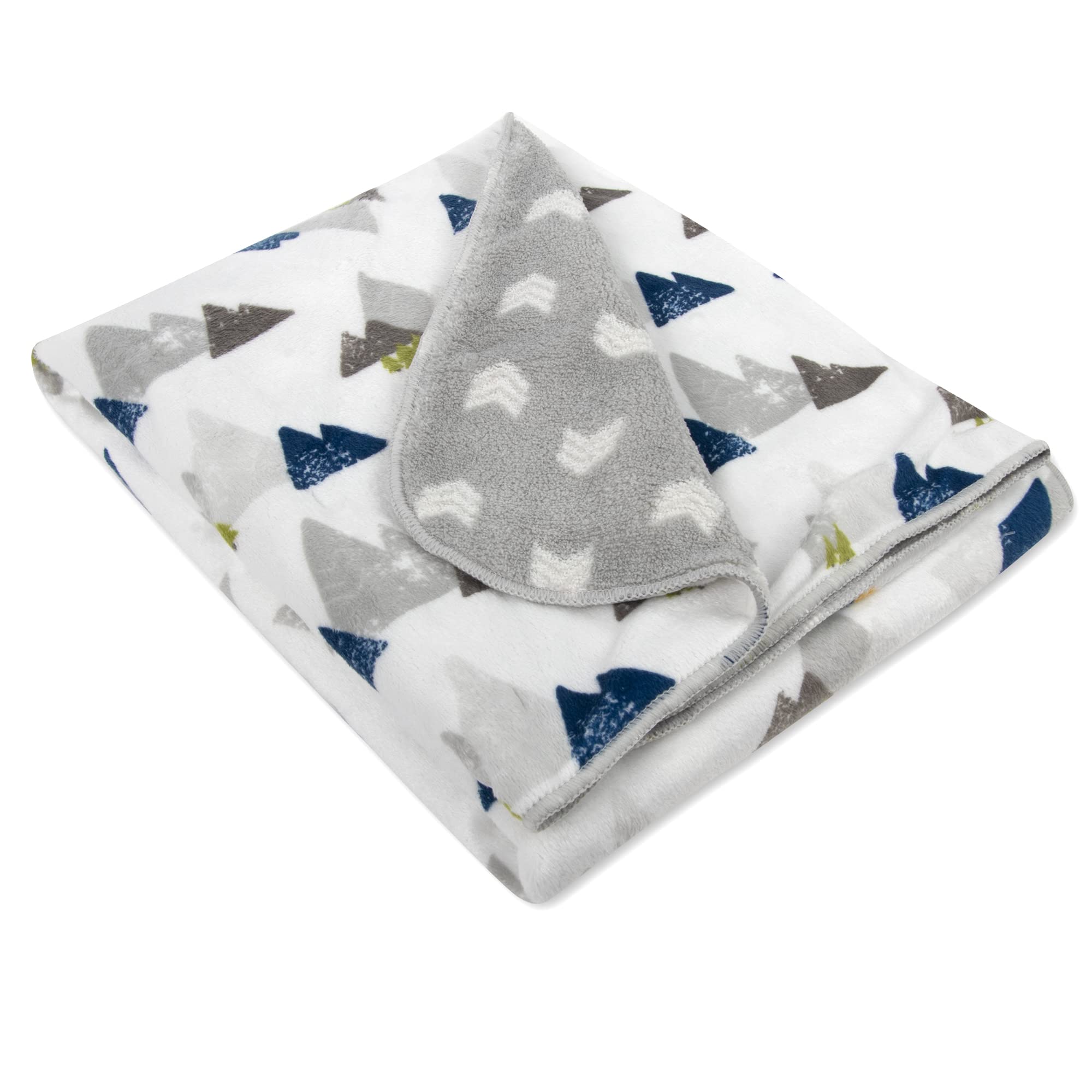 Baby Essentials Sherpa Mountains blanket in a nursery decor setting