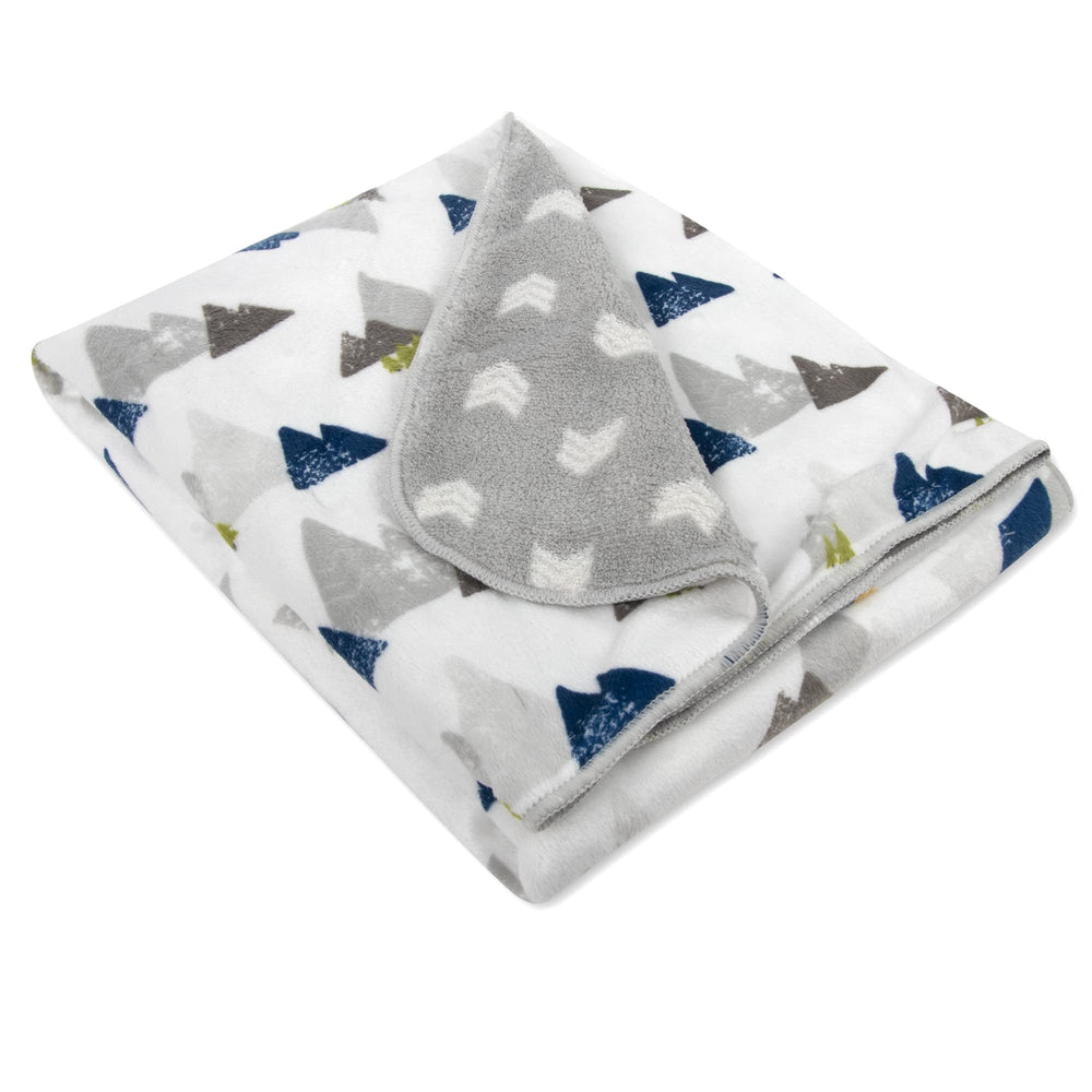 Baby Essentials Sherpa Mountains blanket in a nursery decor setting