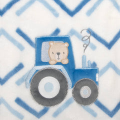 Baby Essentials baby crib blanket showcases plush texture ideal for decorative touch.