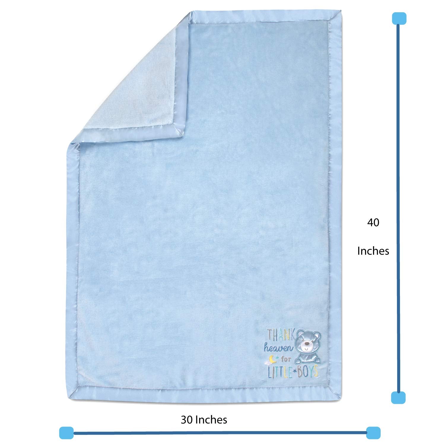 Baby Essentials blue blanket in baby carrier demonstrates portable comfort for on-the-go parents
