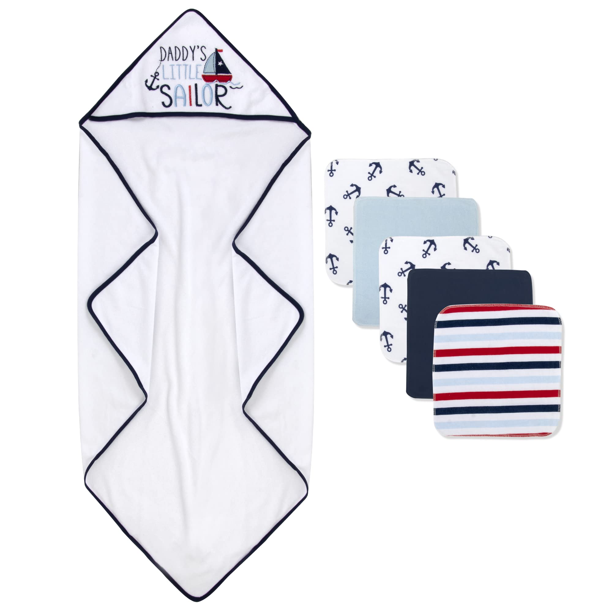 Baby Essentials Daddy's Sailor washcloths with soft edges: comfortable cleansing