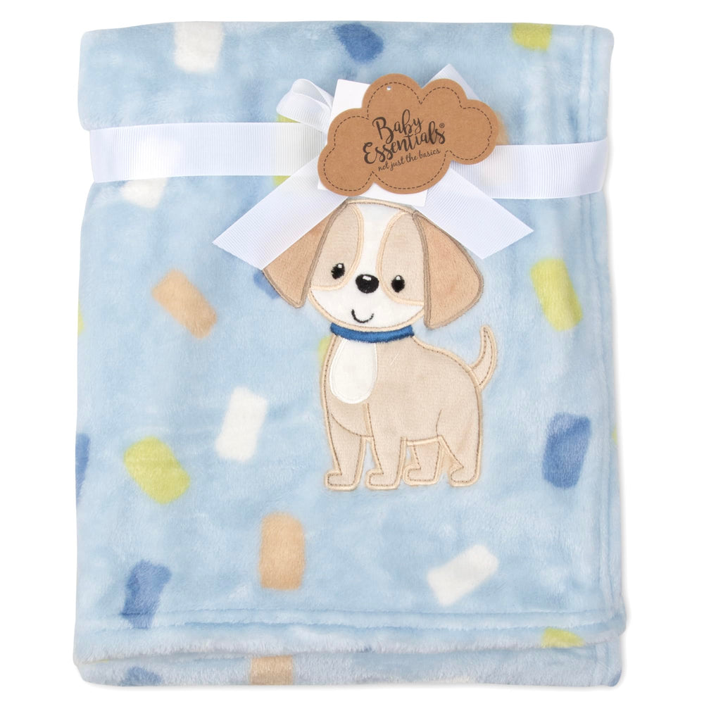 Baby Essentials embroidered baby blanket with lightweight warmth and character.