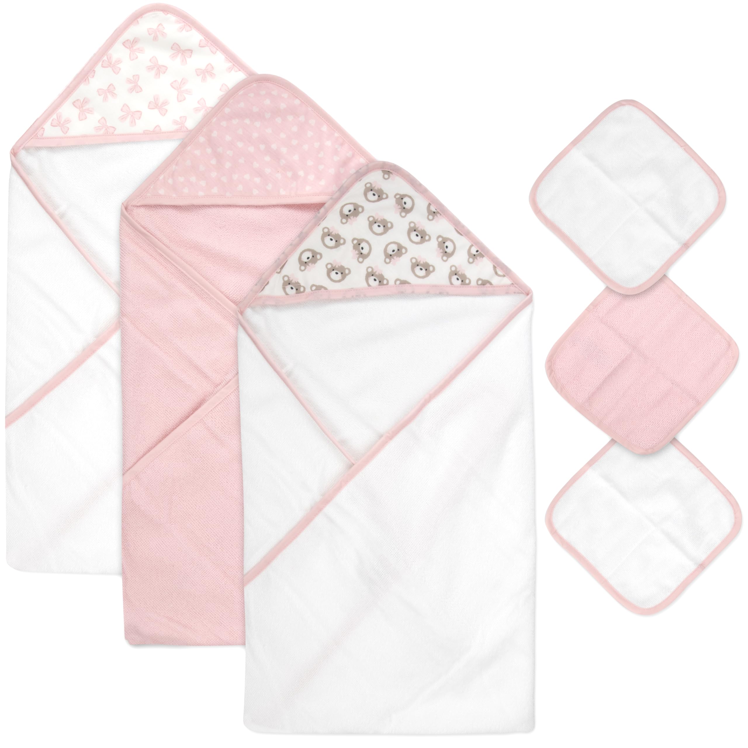 Baby Essentials hooded towel by the pool for quick drying and sun protection
