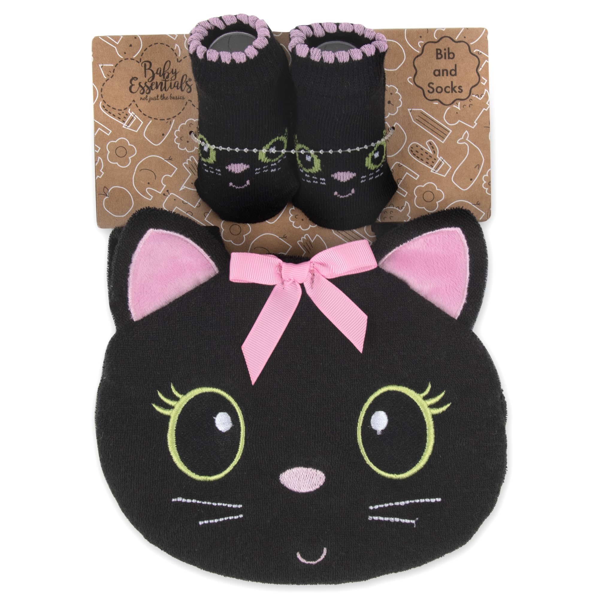 Baby Essentials matching cat booties provide cozy, festive foot coverage