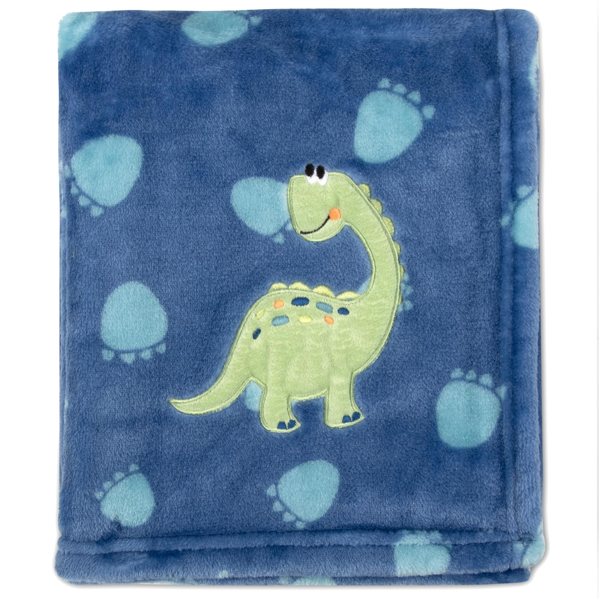 Baby Essentials plush fleece throw with dino paws for cozy naps.