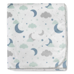 Baby Essentials sherpa fleece blanket reversible color side for versatile nursery styling.