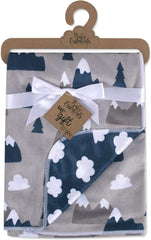 Baby Essentials soft plush sherpa texture comforts delicate baby skin during cuddles.