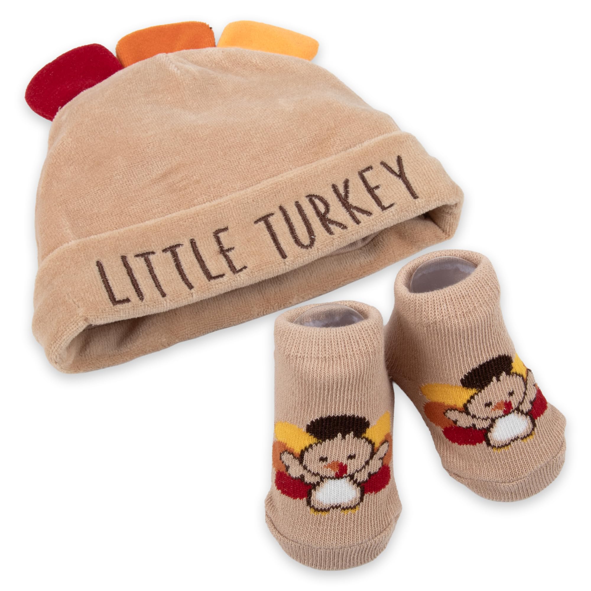 Baby Essentials Little Turkey socks keep tiny feet comfy during family gatherings.