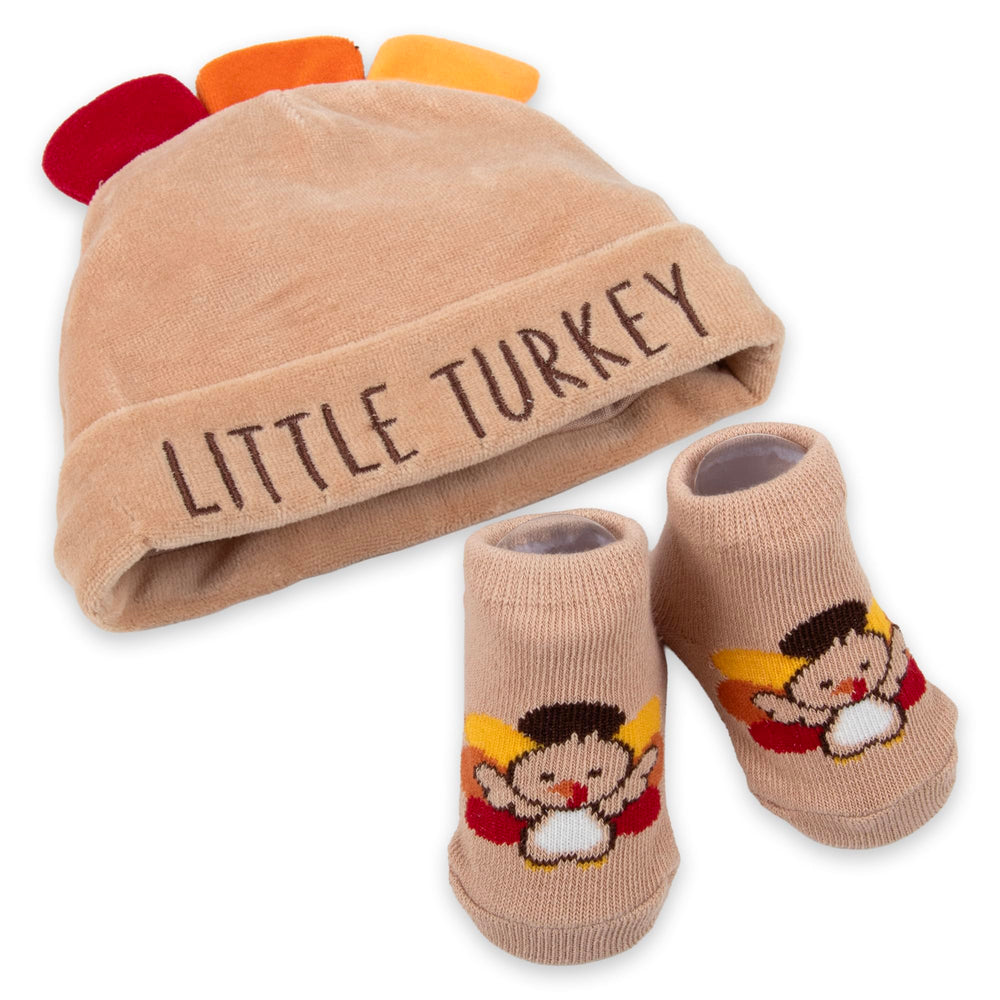 Baby Essentials Little Turkey socks keep tiny feet comfy during family gatherings.