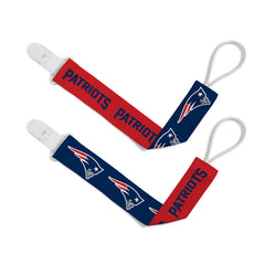 Baby Fanatic Patriots pacifier clip dual-logo design keeps essentials within reach.