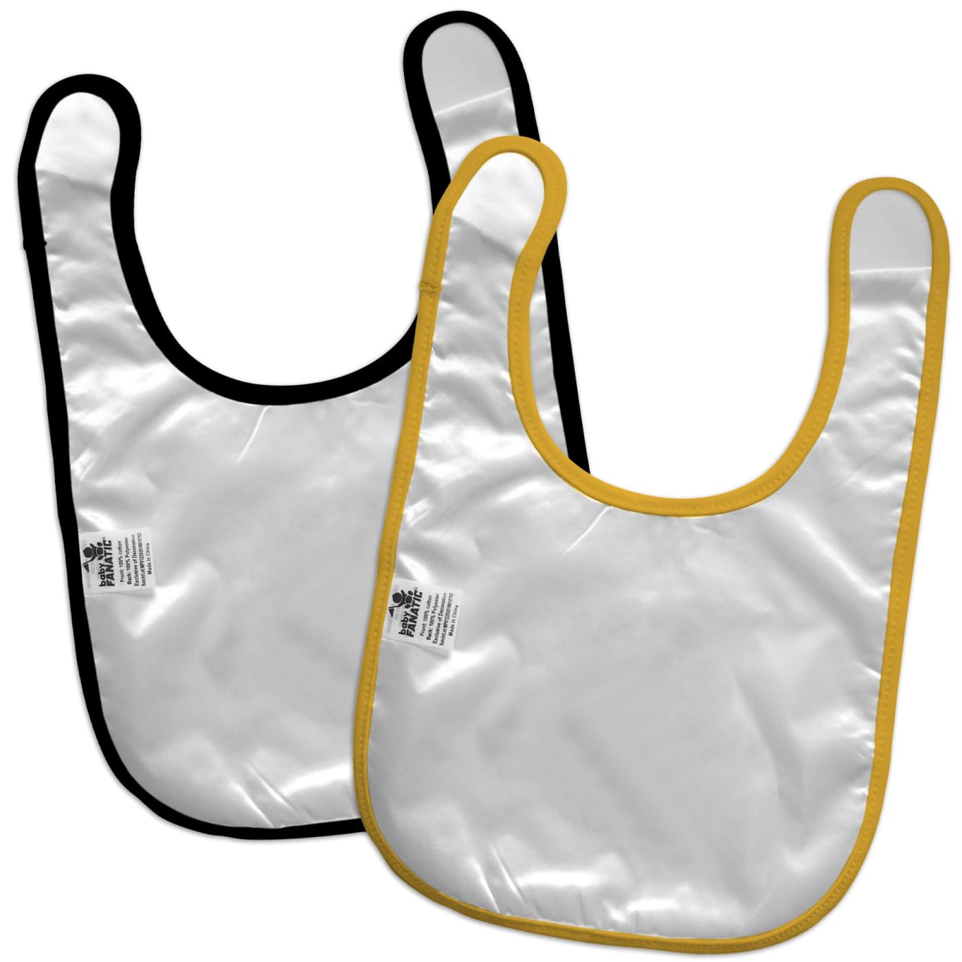 Baby Fanatic Penguins bib back with polyester lining to help keep outfits clean.