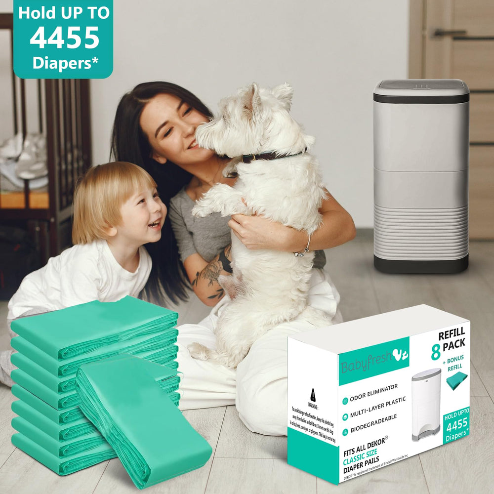 Baby Fresh Dekor Classic refill with odor-control scent neutralizes nursery odors effectively