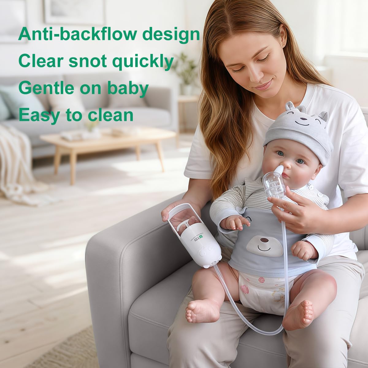 Baby Futur nasal aspirator BPA-free soft tip for infant nose safety.
