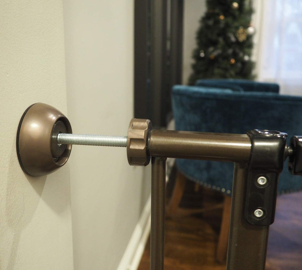 Baby Gate Guru bronze wall protector baseboard install shields fragile trim