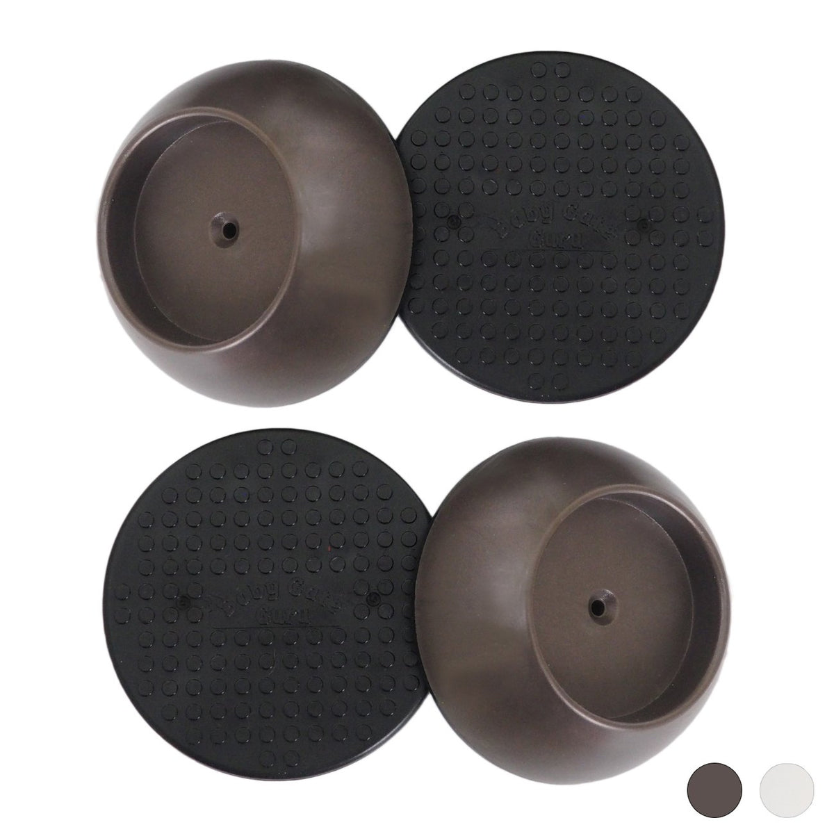 Baby Gate Guru bronze wall protector close-up with non-slip backing cushions walls during gate use