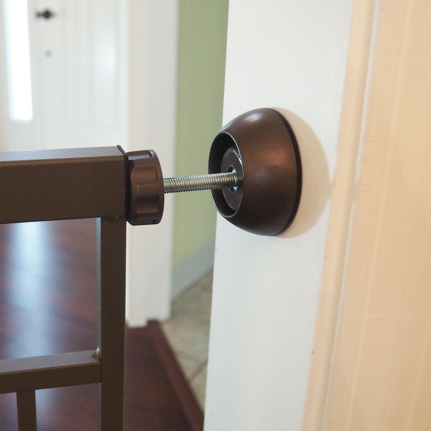 Baby Gate Guru bronze wall protector decor-friendly finish blends with gates