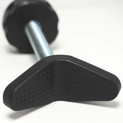 Baby Gate Guru M10 banister adapter white close up shows padded grip for snug fit