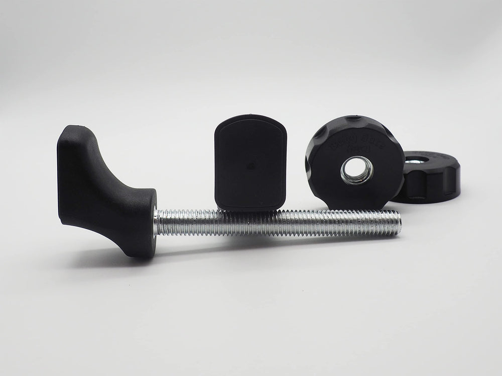 Baby Gate Guru M10 adapter on wall showing compatibility with baseboard moulding.