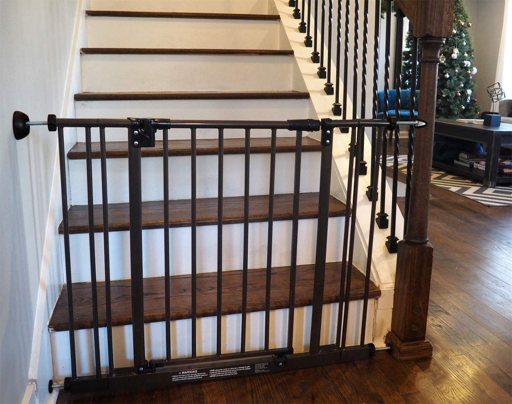 Baby Gate Guru wall protector includes optional middle-hole for permanent attachment.