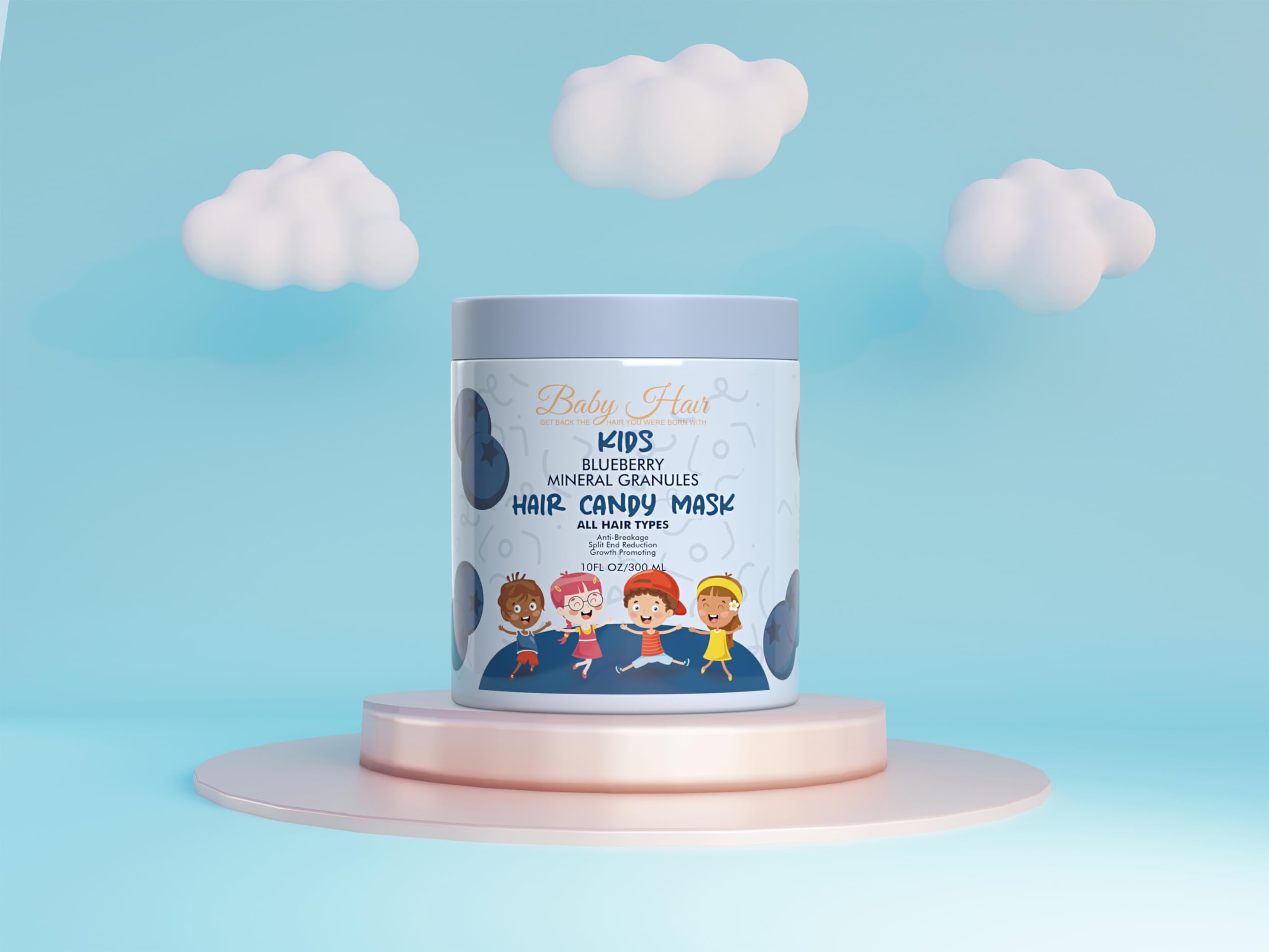 Baby Hair Blueberry Mineral antioxidant-rich formula close-up highlights scalp nourishment