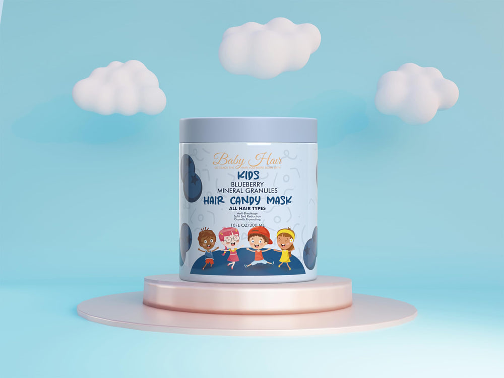 Baby Hair Blueberry Mineral antioxidant-rich formula close-up highlights scalp nourishment