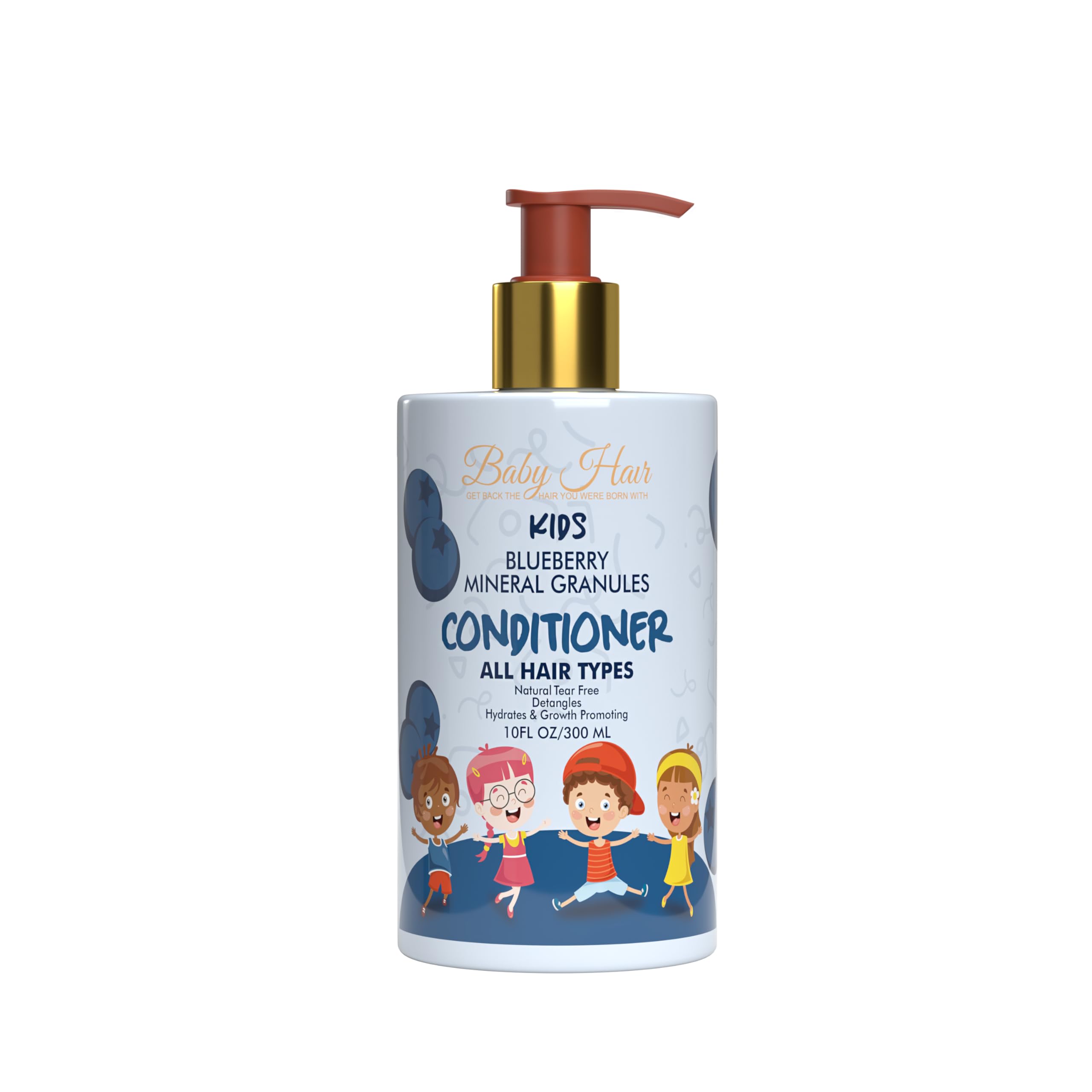 Baby Hair Blueberry Mineral biotin growth benefit close-up suggests stronger hair